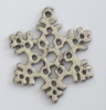 Silver Tone Pewter Snowflake Pendant Charm 21mm x 1